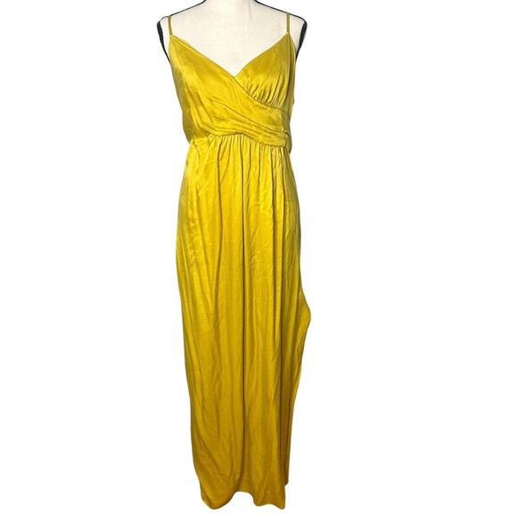 NBD Saanvi Gown Slip Dress in Vibrant Mustard Yellow Size Large - Picture 2 of 12